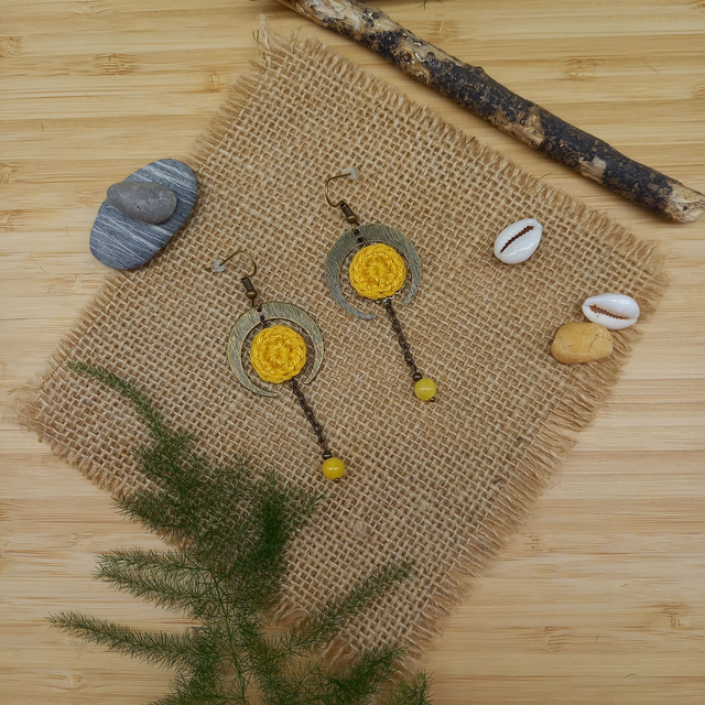 Boucles d&#039;oreille Couleurs d&#039;Afrique - Jaunes