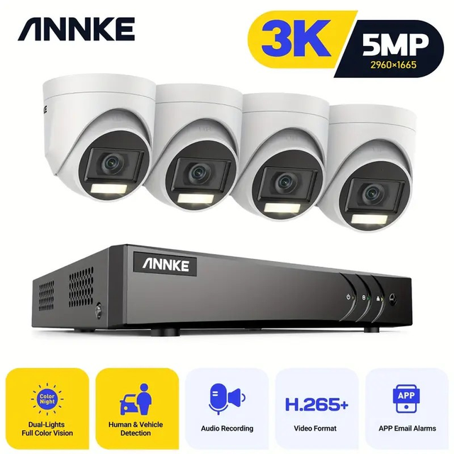 ANNKE 8CH 3K Lite H.265+ AI Security System with Audio 