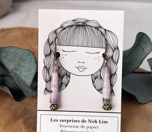 Boucles d’oreilles perles de papier 