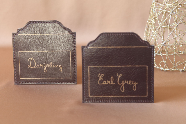 Ensemble de 4 dessous de verre Boite à thé marron chocolat