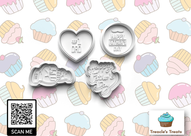 Fathers Day Fondant/cookie stamps with cutters 0360