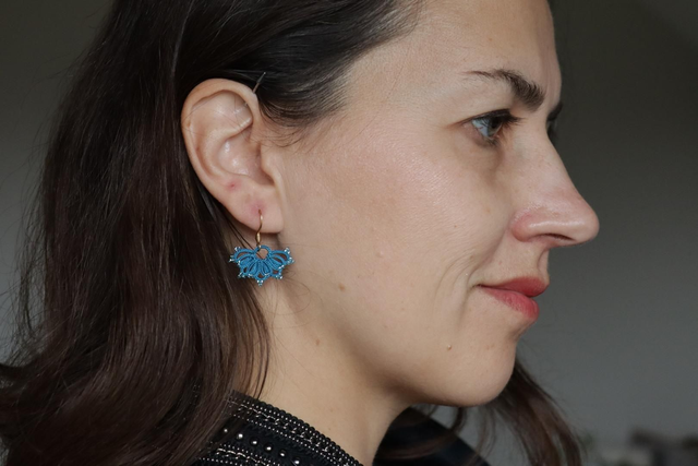 Boucles d'oreille en dentelle Ophélie - avec perles