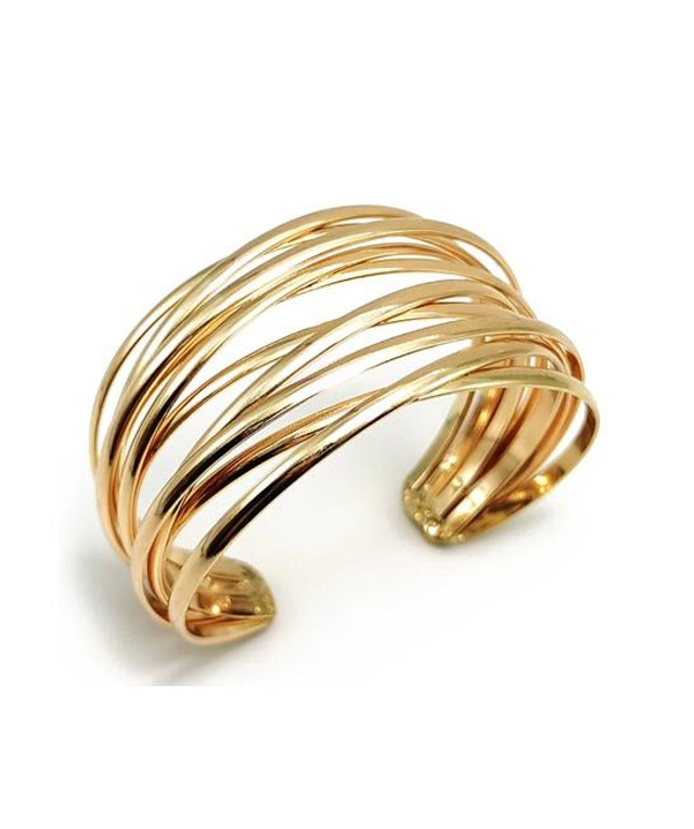 Bracelet de manchette lignes tressées Or