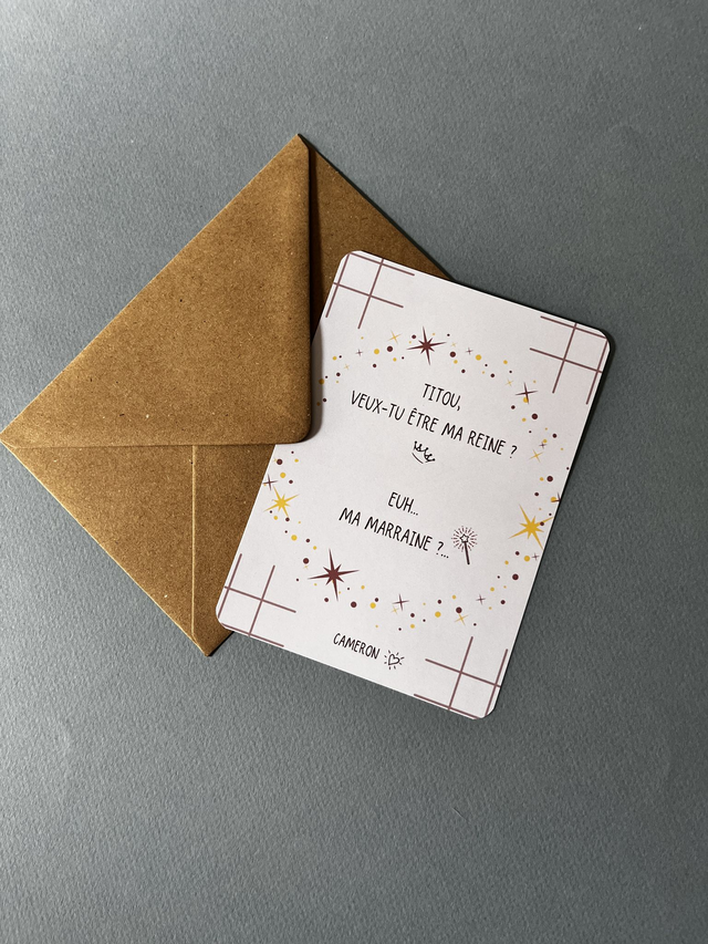 Carte de "demande en Marraine" (personnalisée)