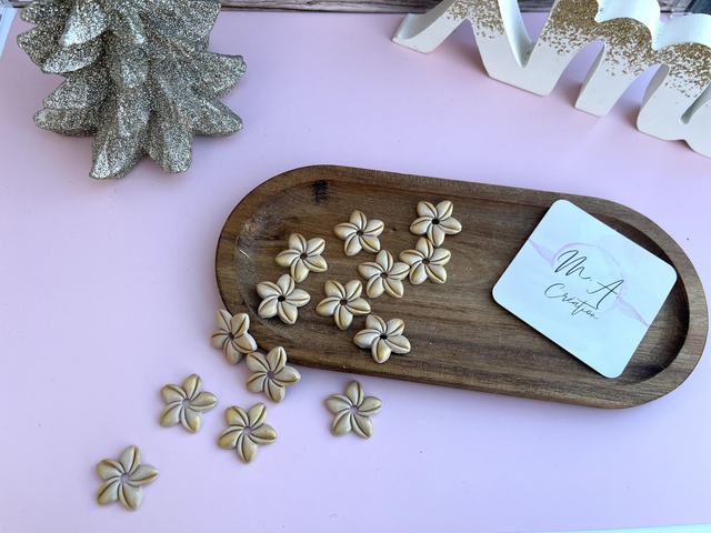 Pampilles fleurs de tiaré doré