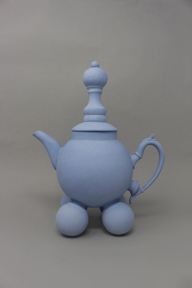 Blue Teapot With Tall Finial
