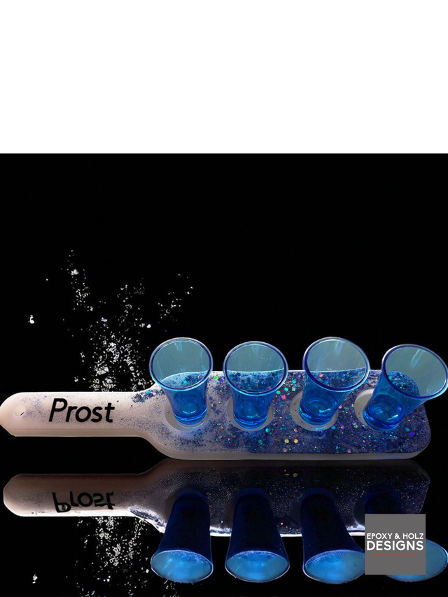  Epoxidharz-Shotbrett inkl. Gläser