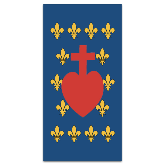 Ecusson bleu du Sacré Coeur à Fleur de Lys