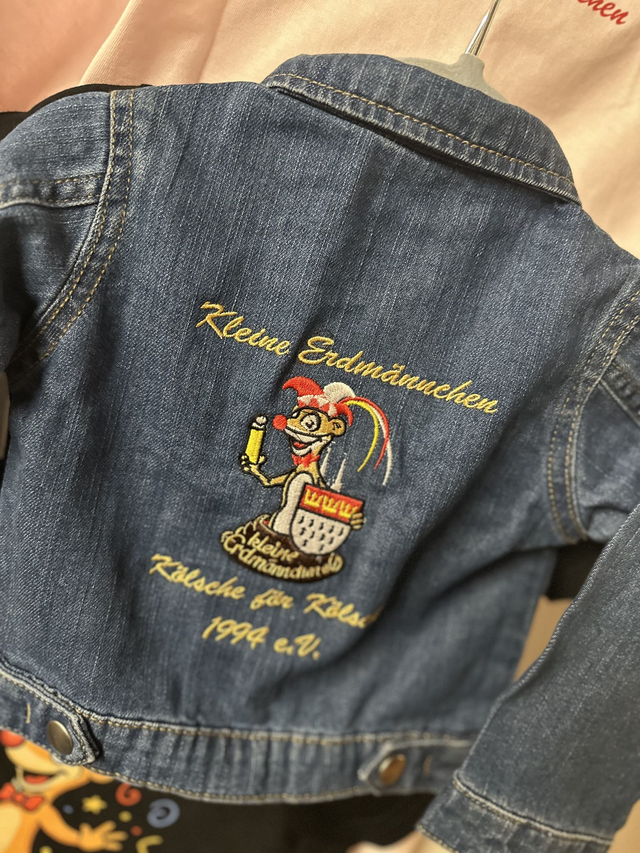 Baby Rocks Denim Jacket incl Erdmännchen Stick Rücken 3-6 Monate