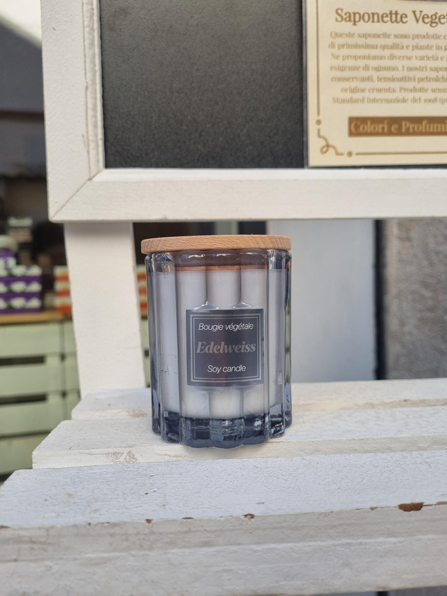 Candela Naturale in Cera di Soia Vegetale -Edelweiss