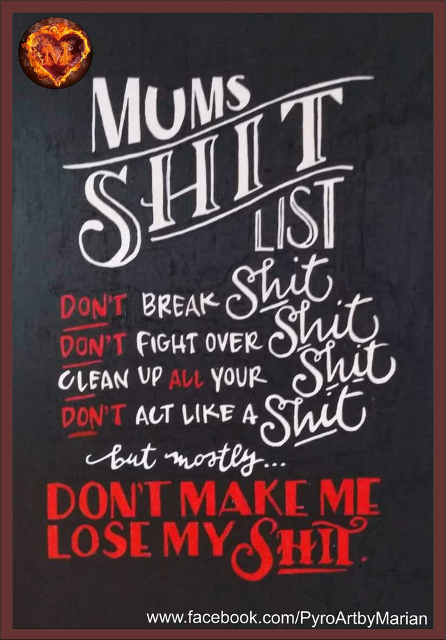 Mums Shit List 👱🏻‍♀️😂❤