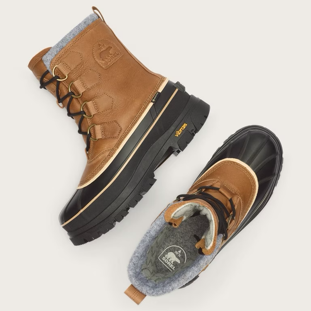 Sorel Men's Caribou Horizon™ GTX Winter Boots Caribou Buff, Black