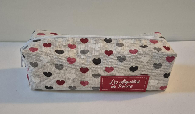 Trousse coton motifs coeurs
