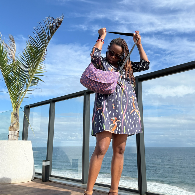 Ewà robe tunique imprimée Hornbill noir