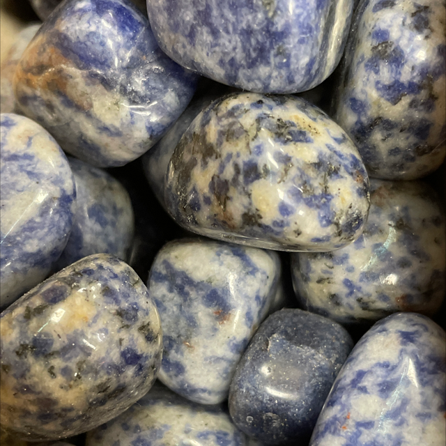 Sodalite, a member of Sodalite Group tumbled crystal