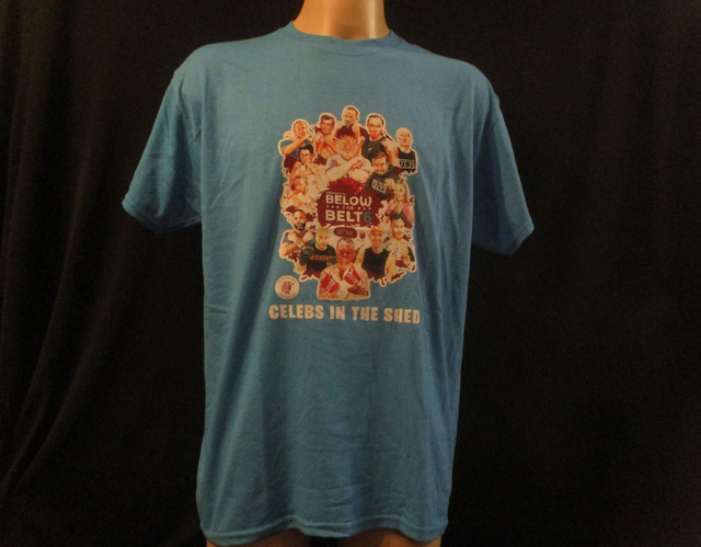 15 Boxers Including Dominic Negus Picture T-Shirt ADULT COTTON UNISEX LIGHT BLUE (Large) Top