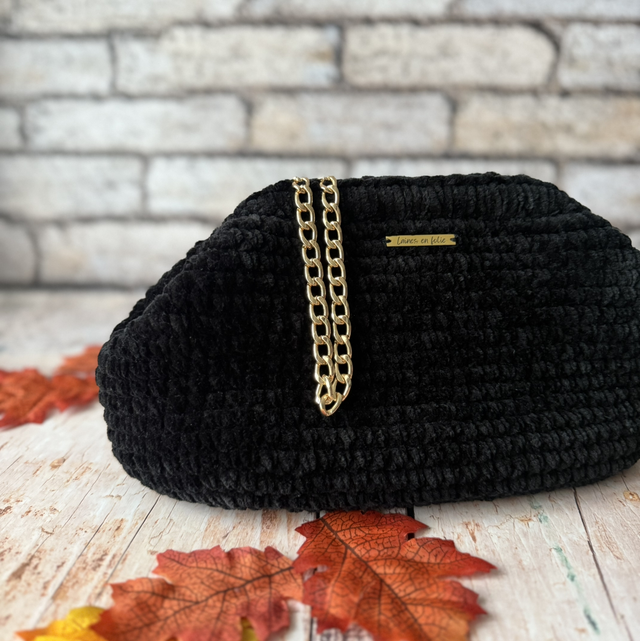 Sac pochette noir maxi – Fait main en Haute-Savoie