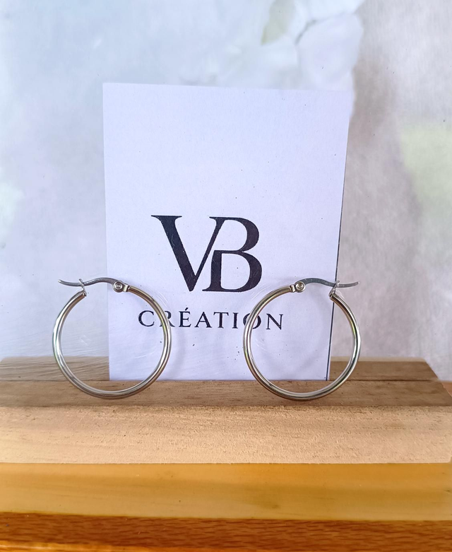 Créoles 25mm argentées