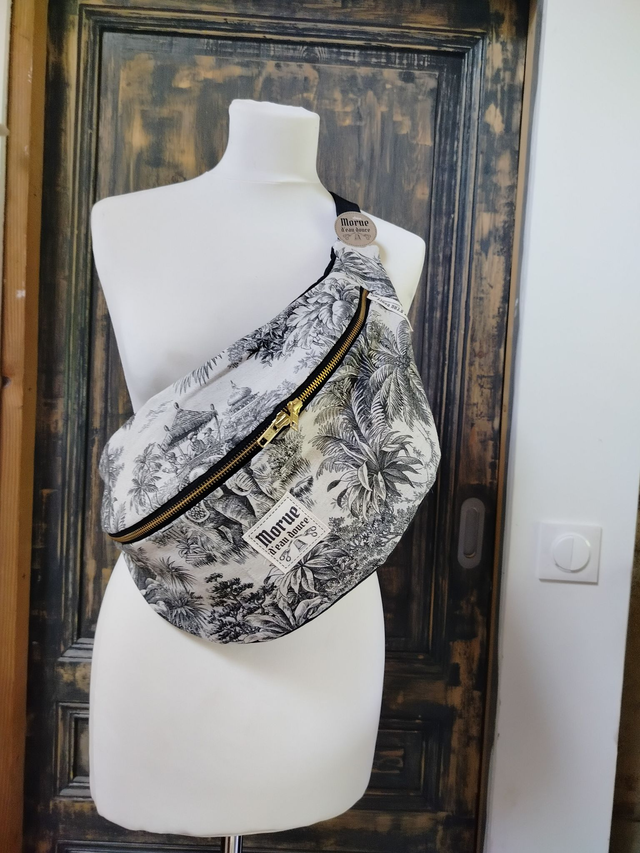 Toile de Jouy jungle noir 