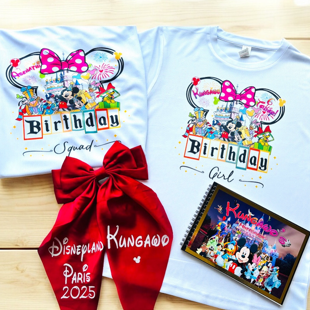 Disneyland birthday girl/boy personalised age t shirt