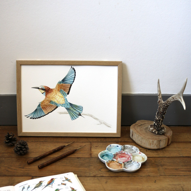 "Grand départ" - Aquarelle originale - Ciel d'été