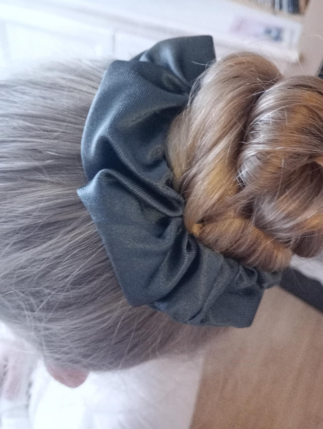 Chouchou velours scintillant vert sapin 