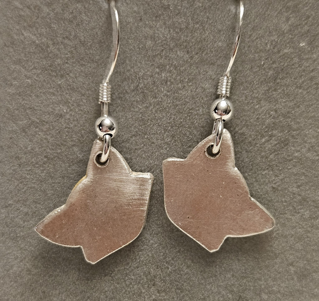 Silver fox hook earrings