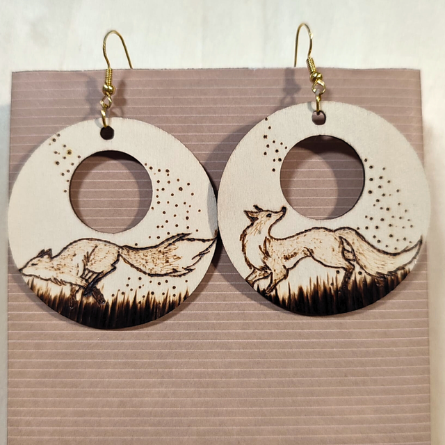 Boucle d'oreilles en bois