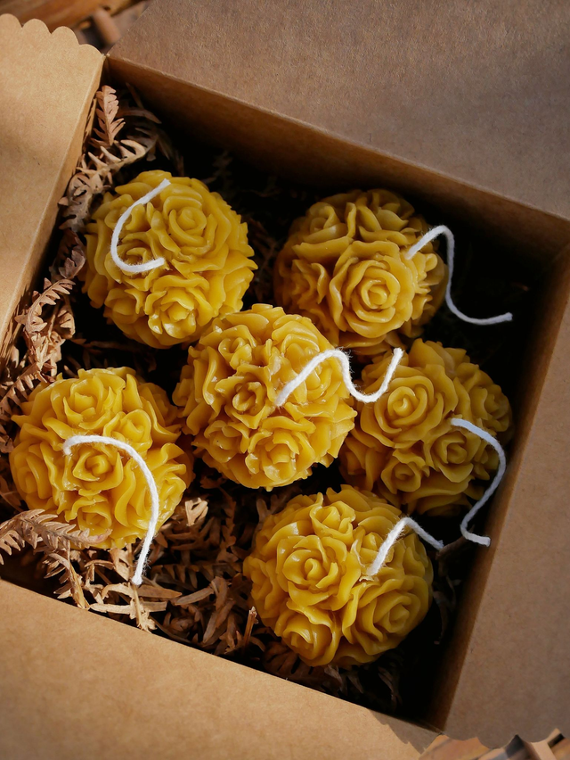 Bougies Bouquet de Roses ~ Coffret de 6