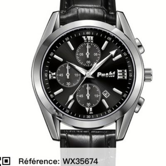 Montre à quartz étanche calendrier pour homme