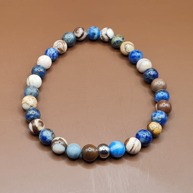 Bracelet Jaspe brun – lapis lazuli