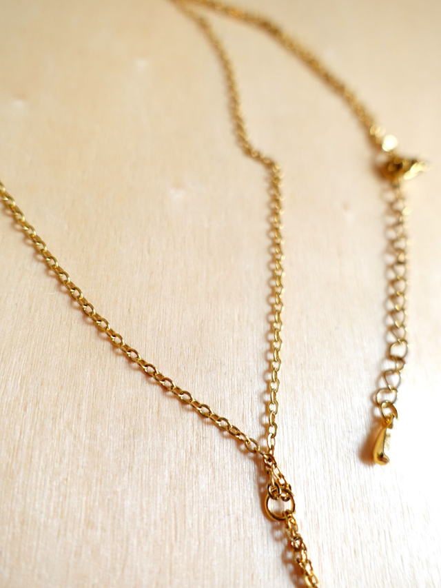 Collier origami / INOX doré / Origami grues, oiseaux / Papier japonais washi / Orange, vert, or /