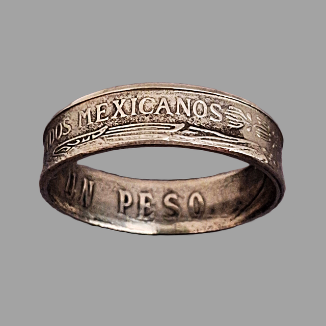 Mexican One Peso 1970 Coin Ring    