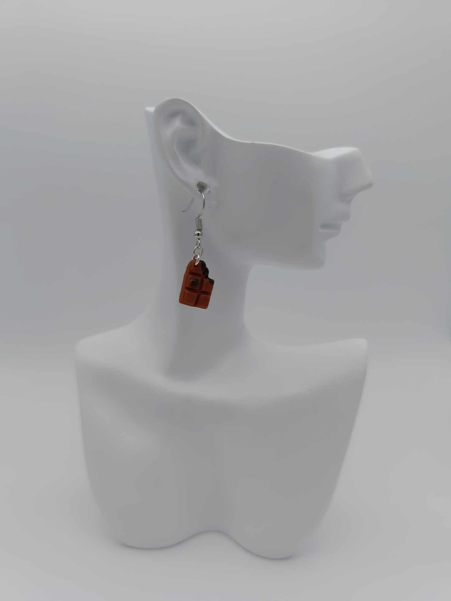 Boucles d&#039;oreilles en porcelaine froide Chocolat 
