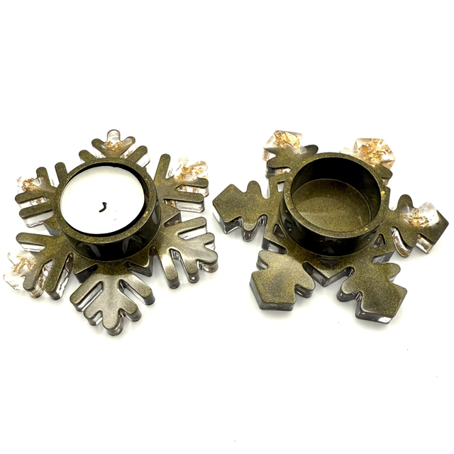 Bougeoirs (lot) Étoiles des Neiges Noël