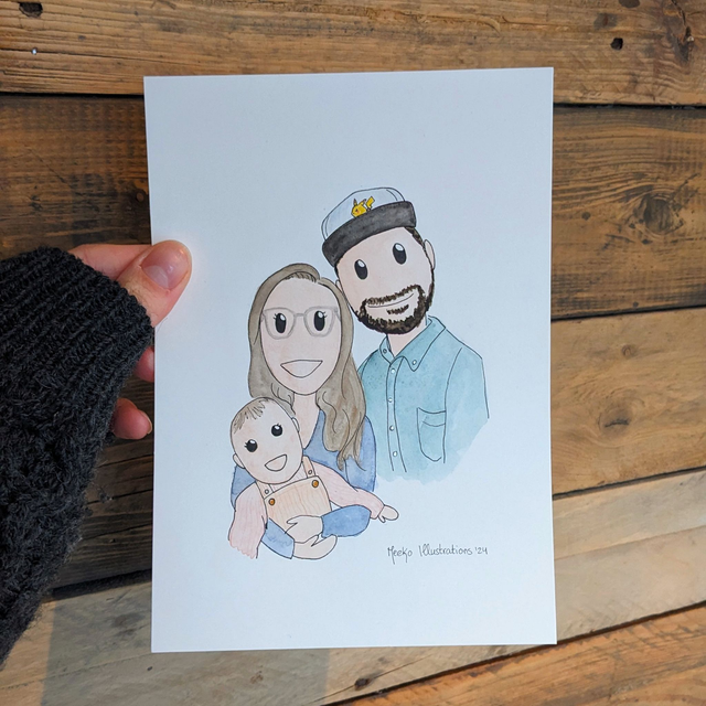 Portret illustratie aquarel