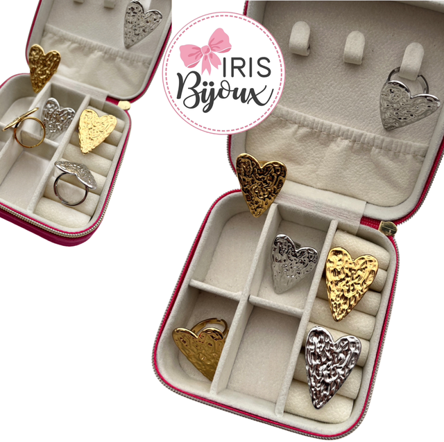 Anello cuore martellato maxi 