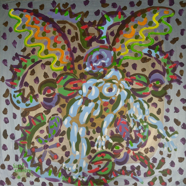 Szał smoczy, 87x87 akryl płótno 2019