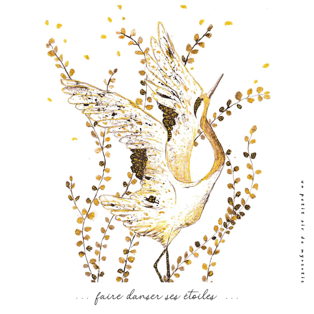 Carte postale &quot;Faire danser ses étoiles&quot; - Grue