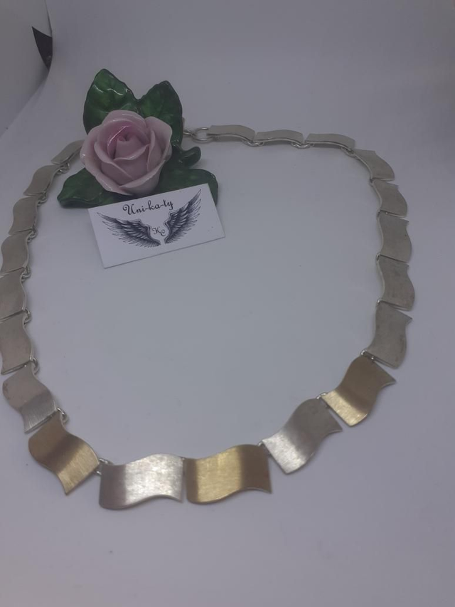 Plattenkette bicolor 925 Sterlingsilber 