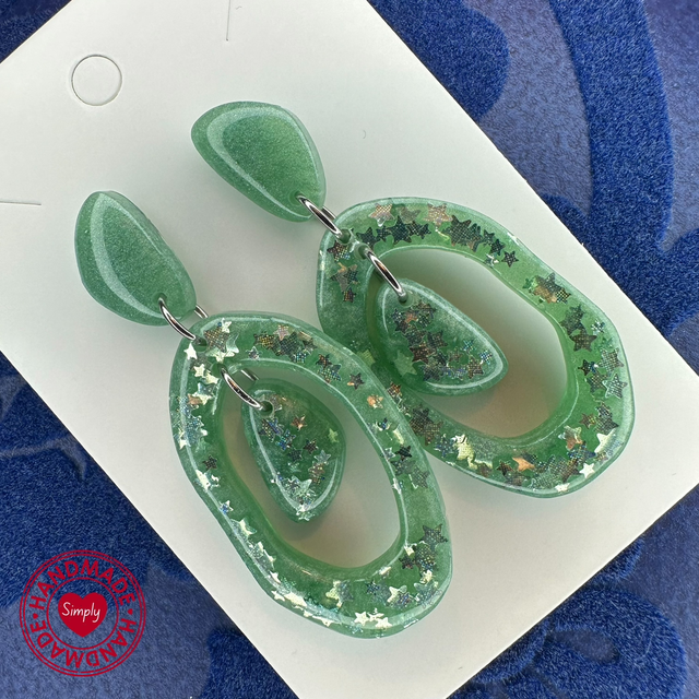 Earring Drops - Mint Green Irregular Doughnuts