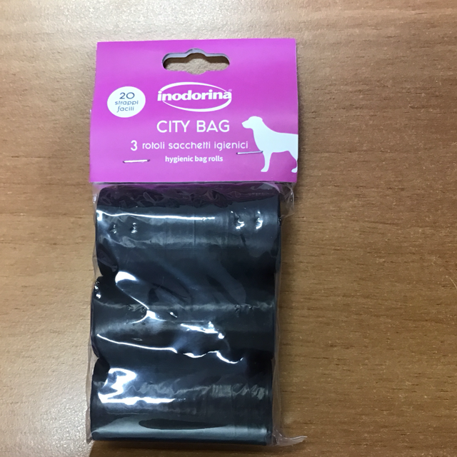 Inodorina city bag 3 rotoli sacchetti igienici 20 strappi facili