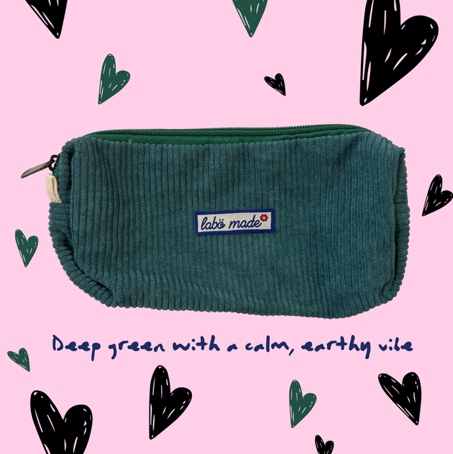 Corduroy Pouch - Emerald Green 