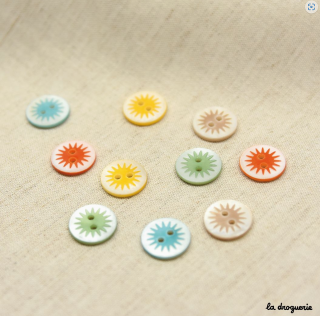 Knopen: Zonnestralen 15mm