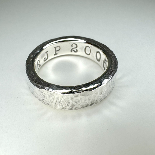 Personalised chunky silver ring