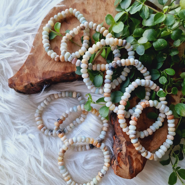  Amazonite Rainbow 8mm disc bracelet 