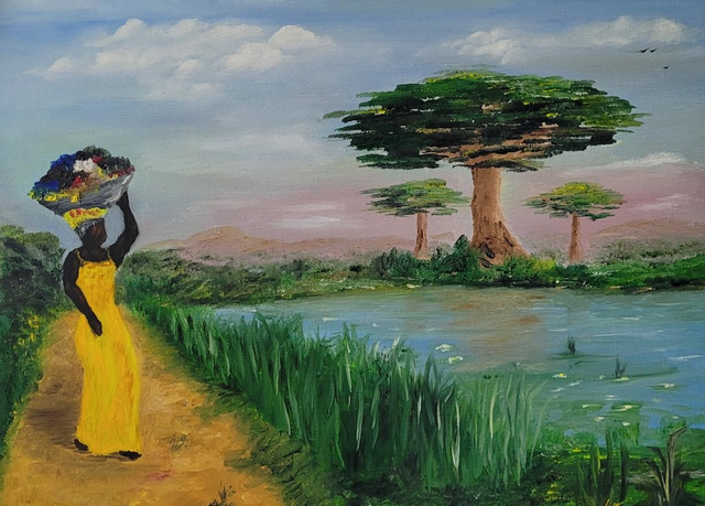 Aminata, la Laveuse du Marigot  (Vendu/Sold)