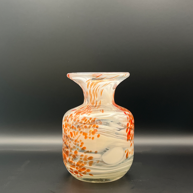 White &amp; Orange speckle vase