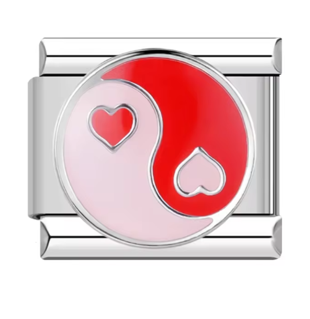 Charm Ying-Yang Rosa y Rojo
