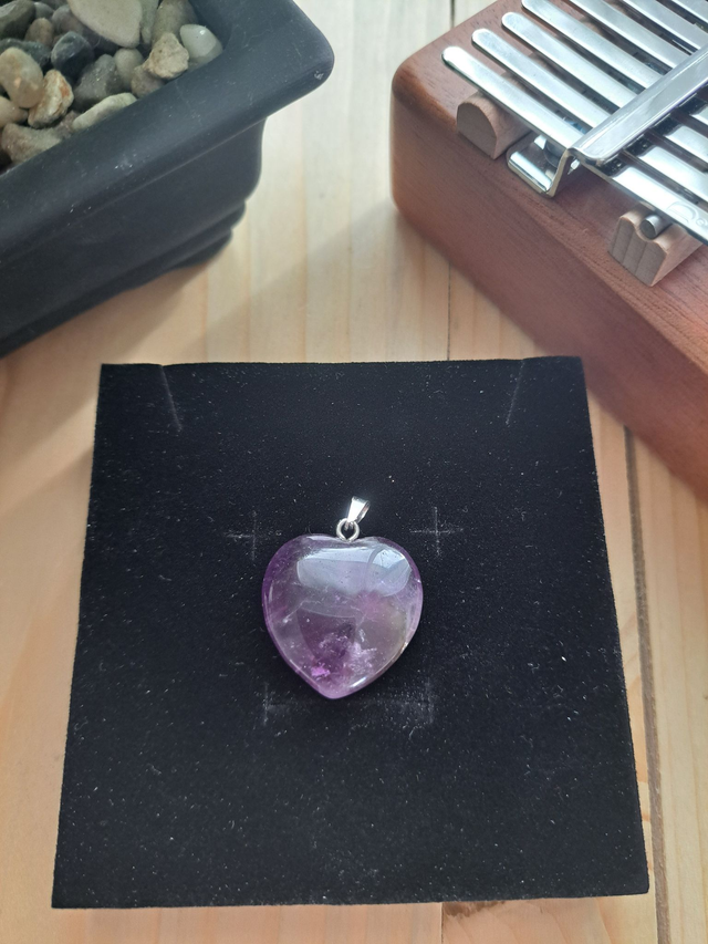 Pendentif coeur améthyste